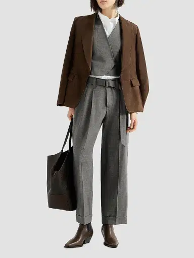 Brunello Cucinelli Women's Suede Blazer with Monili | Thumbnail 6