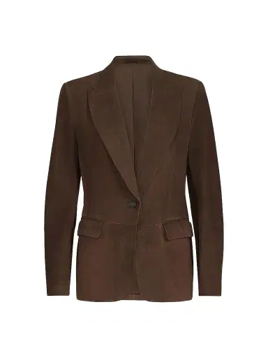 Brunello Cucinelli Women's Suede Blazer with Monili | Thumbnail 1