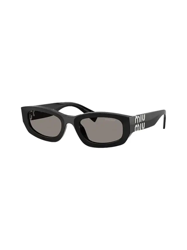 Miu Miu Women's B04SF Rectangular Sunglasses - Black