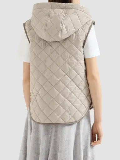Brunello Cucinelli Women's Lightweight Matte Nylon Quilted Vest | Thumbnail 3