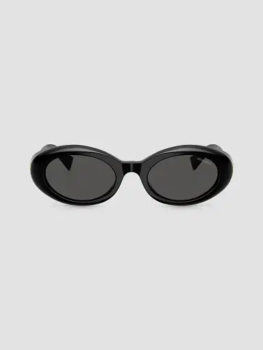 Miu Miu Women's 52MM Oval Sunglasses - Dark Black | Thumbnail 2 Miu Miu Women's 52MM Oval Sunglasses - Dark Black | Thumbnail 2