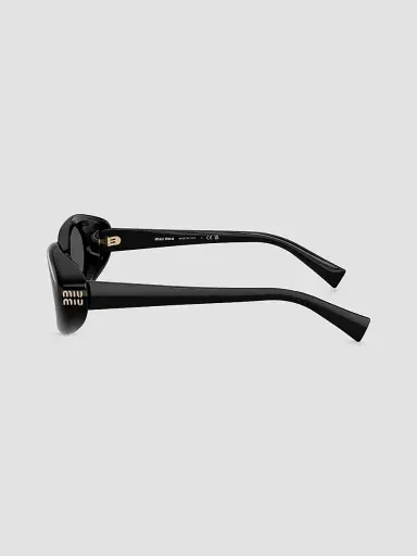 Miu Miu Women's 52MM Oval Sunglasses - Dark Black | Thumbnail 3 Miu Miu Women's 52MM Oval Sunglasses - Dark Black | Thumbnail 3