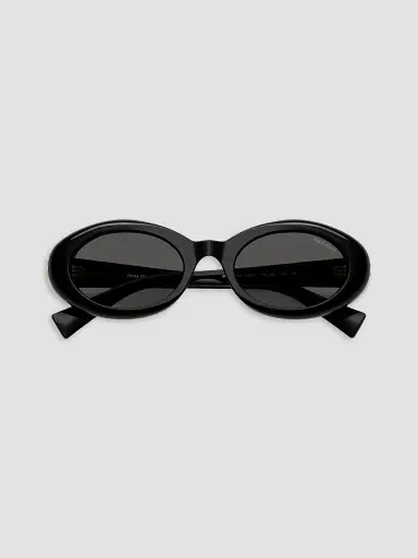 Miu Miu Women's 52MM Oval Sunglasses - Dark Black | Thumbnail 5 Miu Miu Women's 52MM Oval Sunglasses - Dark Black | Thumbnail 5