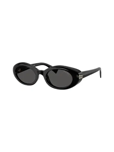 Miu Miu Women's 52MM Oval Sunglasses - Dark Black | Thumbnail 1 Miu Miu Women's 52MM Oval Sunglasses - Dark Black | Thumbnail 1