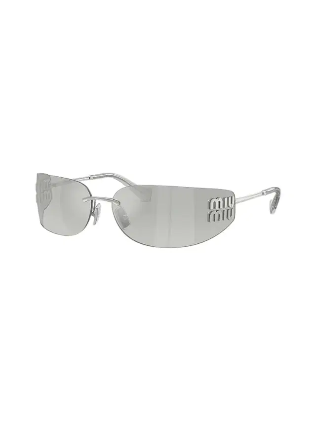 Miu Miu Women's A51S Rectangular Sunglasses - Silver
