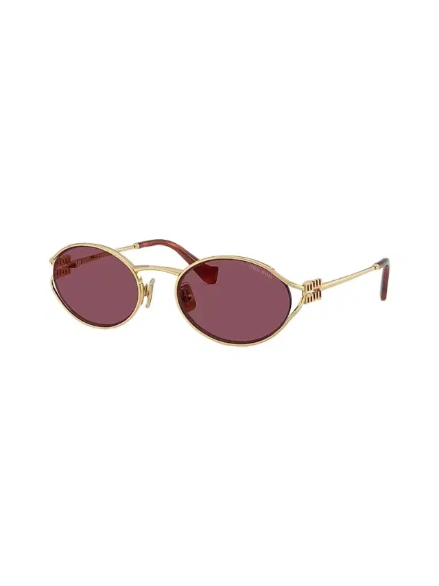 Miu Miu Women's 52YS Oval Sunglasses - Gold