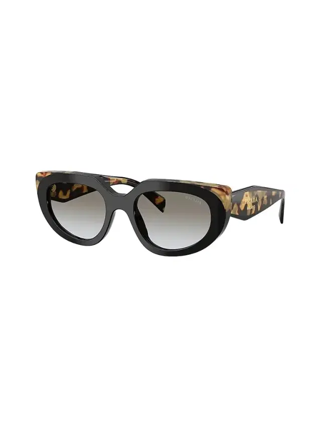 Prada Women's D02SF Oval Sunglasses - Grey