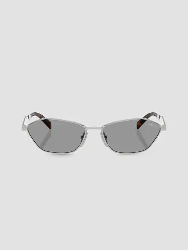 Prada Women's 57MM Geometric Sunglasses - Silver | Thumbnail 2