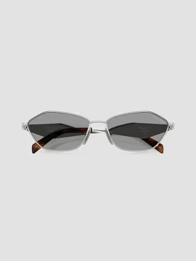 Prada Women's 57MM Geometric Sunglasses - Silver | Thumbnail 5