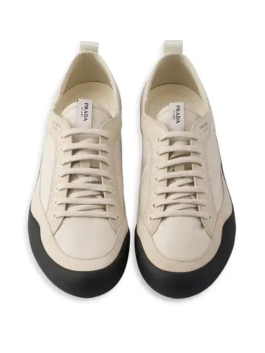 Prada Men's Speedrock Nylon and Suede Sneakers - Beige Khaki - Size 6.5 | Thumbnail 2