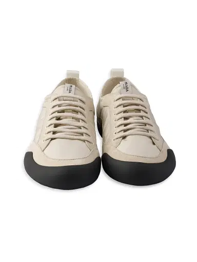Prada Men's Speedrock Nylon and Suede Sneakers - Beige Khaki - Size 6.5 | Thumbnail 4