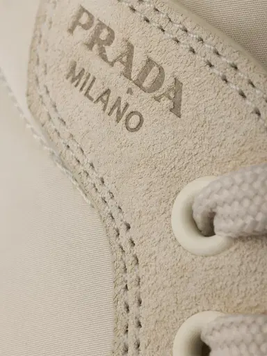 Prada Men's Speedrock Nylon and Suede Sneakers - Beige Khaki - Size 6.5 | Thumbnail 5