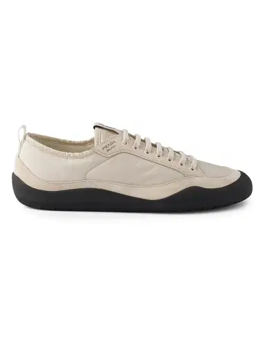 Prada Men's Speedrock Nylon and Suede Sneakers - Beige Khaki - Size 6.5 | Thumbnail 1