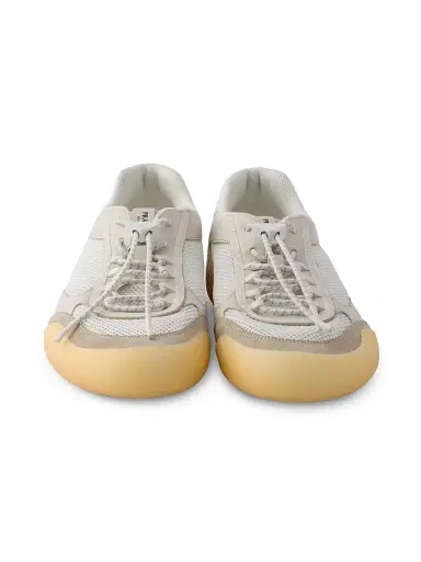 Prada Men's Speedrock Leather and Mesh Fabric Sneakers - Khaki - Size 10.5 | Thumbnail 2