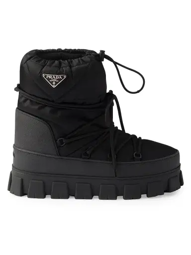 Prada Men's Re-Nylon Gabardine Après Ski Booties - Black - Size 5 | Thumbnail 1