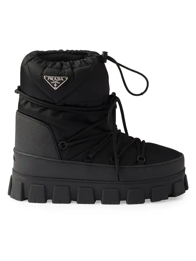 Prada Men's Re-Nylon Gabardine Après Ski Booties - Black