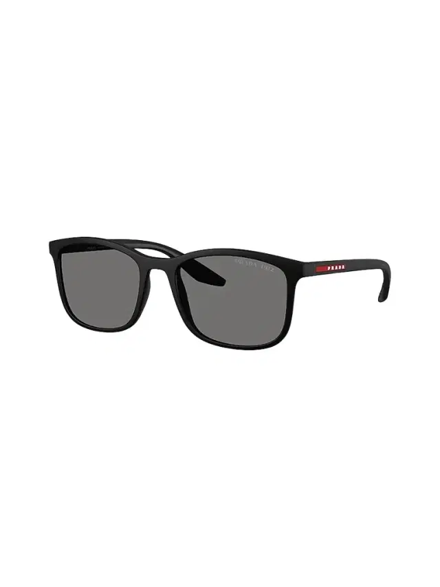 Prada Men's Linea Rossa 56MM Rectangular Sunglasses - Black