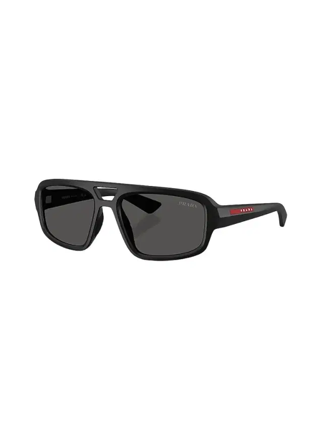 Prada Men's Linea Rossa B11SU 57MM Geometric Sunglasses - Matte Black