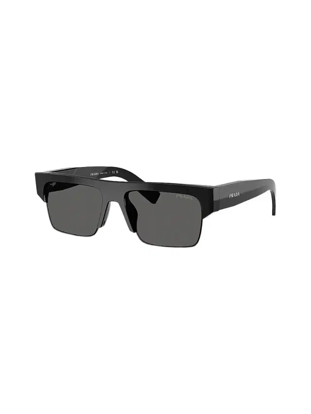 Prada Men's D12SU Rectangular Sunglasses - Black