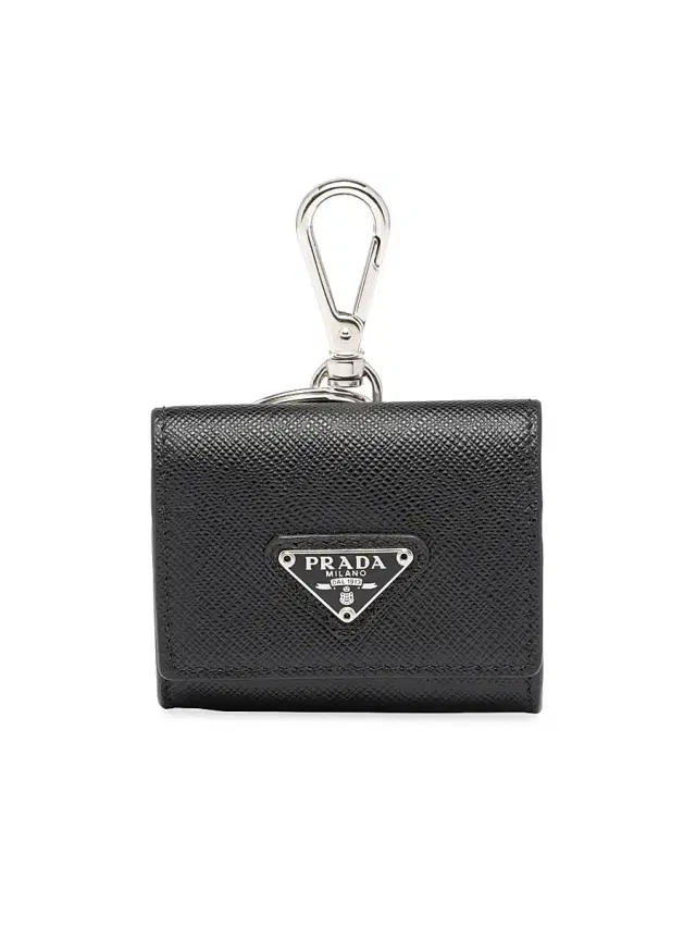 Prada Men's Saffiano Leather Headphone Case - Black