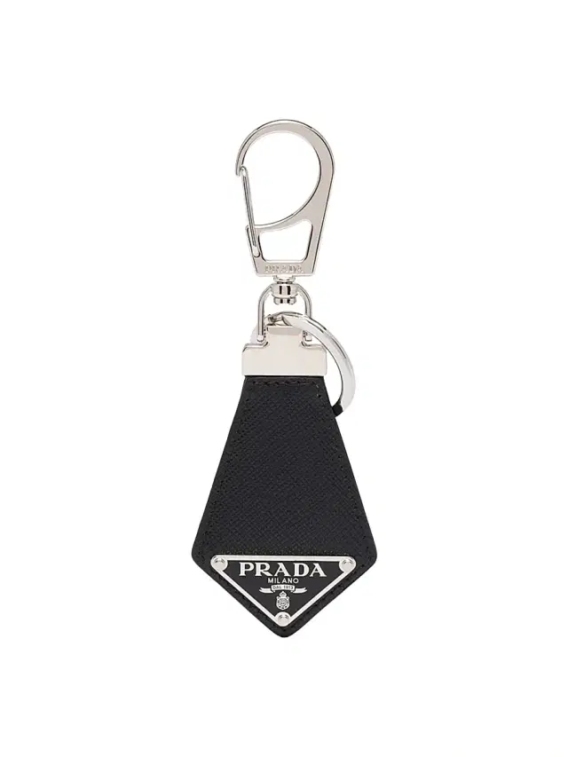 Prada Men's Saffiano Leather Keychain - Black