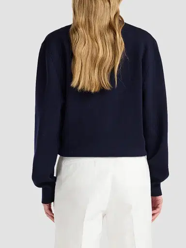 RÓHE Women's Wool-Blend Polo Sweater - Anthracite - Size 12 | Thumbnail 3 RÓHE Women's Wool-Blend Polo Sweater - Anthracite - Size 12 | Thumbnail 3