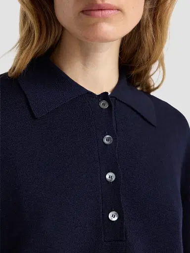 RÓHE Women's Wool-Blend Polo Sweater - Anthracite - Size 12 | Thumbnail 4 RÓHE Women's Wool-Blend Polo Sweater - Anthracite - Size 12 | Thumbnail 4