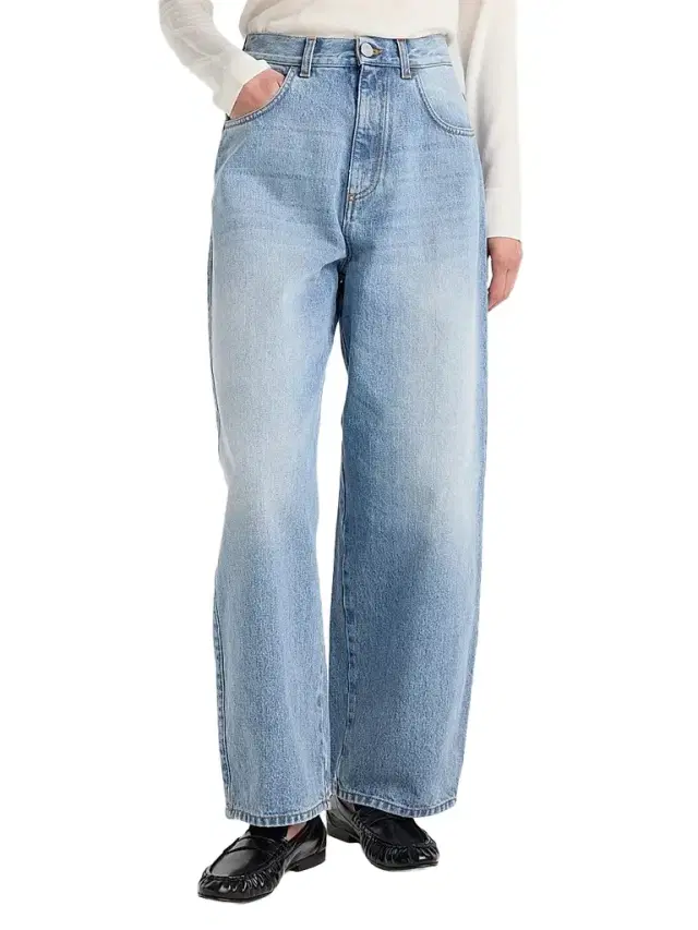 Róhe Women's Berber High-Waist Barrel-Leg Jeans - Classic Blue