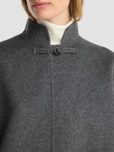RÓHE Women's Double-Faced Wool-Cashmere Poncho - Dark Grey | Thumbnail 5 RÓHE Women's Double-Faced Wool-Cashmere Poncho - Dark Grey | Thumbnail 5