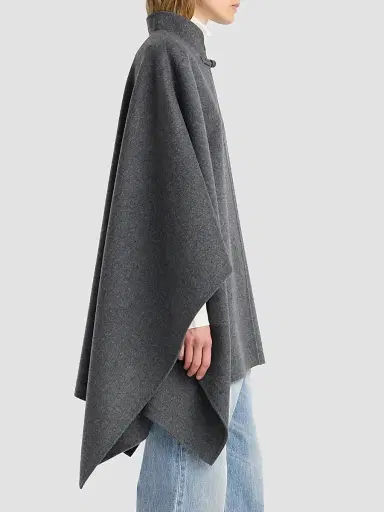 RÓHE Women's Double-Faced Wool-Cashmere Poncho - Dark Grey | Thumbnail 6 RÓHE Women's Double-Faced Wool-Cashmere Poncho - Dark Grey | Thumbnail 6