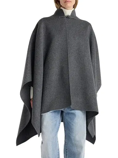 RÓHE Women's Double-Faced Wool-Cashmere Poncho - Dark Grey | Thumbnail 1 RÓHE Women's Double-Faced Wool-Cashmere Poncho - Dark Grey | Thumbnail 1