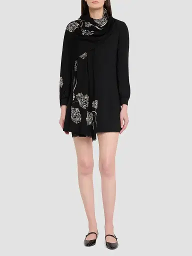 Janavi Women's The Wild Pearl Wool Scarf | Thumbnail 2 Janavi Women's The Wild Pearl Wool Scarf | Thumbnail 2