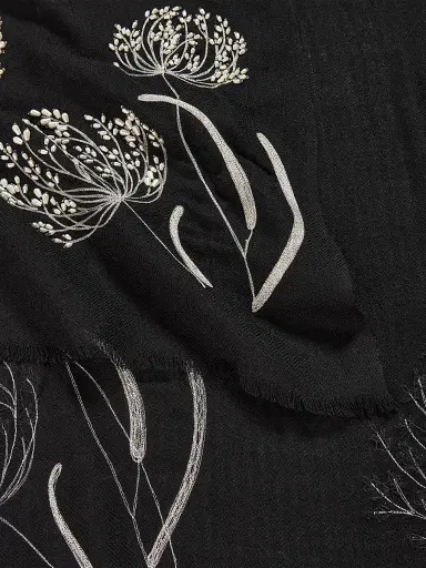Janavi Women's The Wild Pearl Wool Scarf | Thumbnail 4 Janavi Women's The Wild Pearl Wool Scarf | Thumbnail 4
