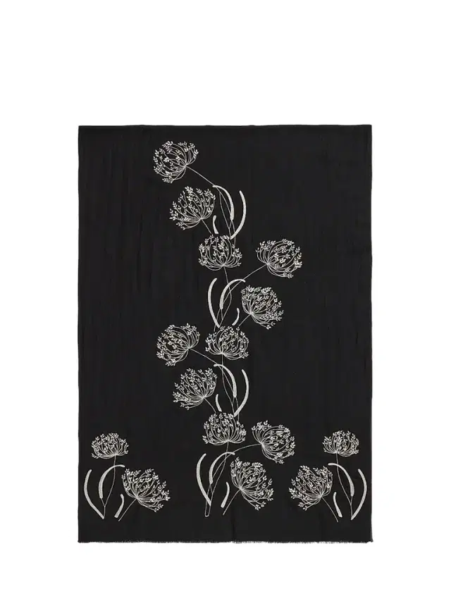 Janavi Women's The Wild Pearl Wool Scarf - Black Silver