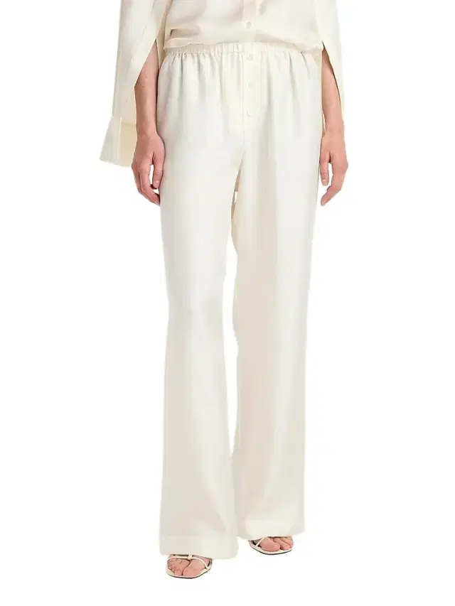 Róhe Women's Silk Twill Relaxed-Leg Pull-On Trousers - Cream