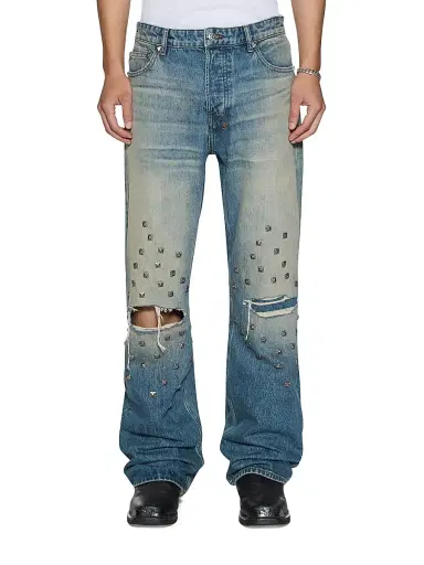 Ksubi Men's Toro Studded Distressed Baggy Jeans - Denim | Thumbnail 1 Ksubi Men's Toro Studded Distressed Baggy Jeans - Denim | Thumbnail 1