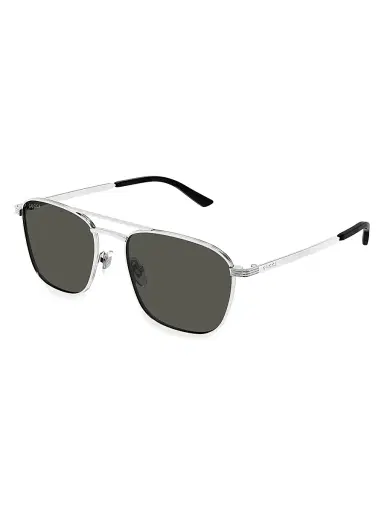Gucci Men's New Light Metal 54MM Square Sunglasses - Silver Grey | Thumbnail 1