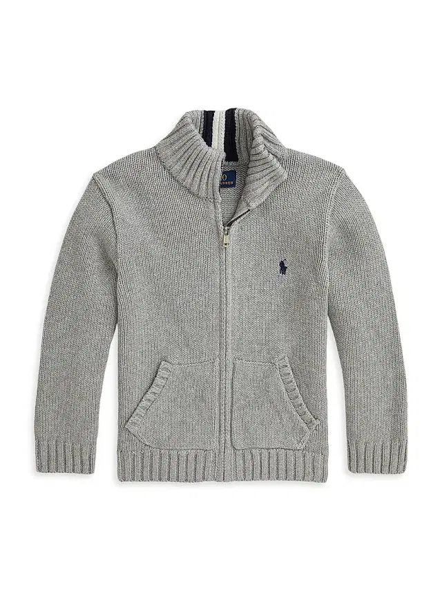 Polo Ralph Lauren Little Boy's & Boy's Knit Zip-Up Jacket - Heather Grey