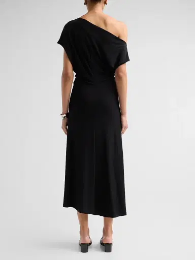Vince Women's Off-Shoulder Matte Jersey Midi Dress - Black - Size XXS | Thumbnail 3