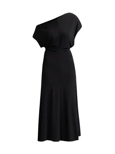 Vince Women's Off-Shoulder Matte Jersey Midi Dress - Black - Size XXS | Thumbnail 1