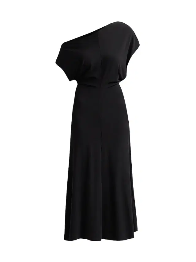 Vince Women's Off-Shoulder Matte Jersey Midi Dress - Black