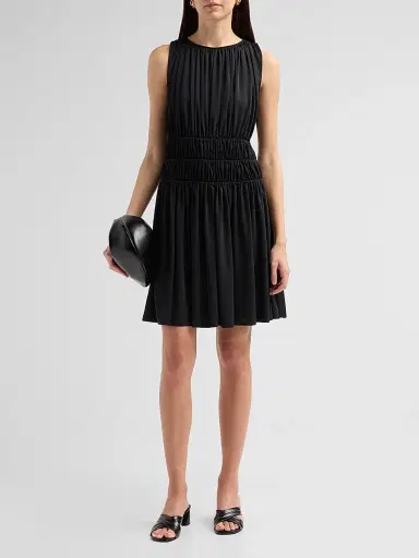 Vince Women's Sleeveless Smock Tiered Dress - Black - Size XXS | Thumbnail 2