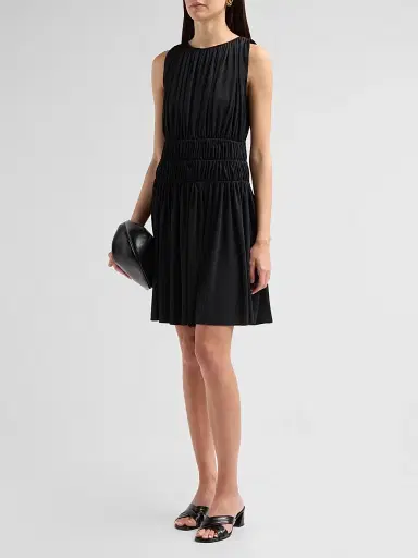 Vince Women's Sleeveless Smock Tiered Dress - Black - Size XXS | Thumbnail 4