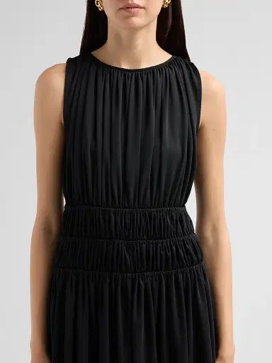 Vince Women's Sleeveless Smock Tiered Dress - Black - Size XXS | Thumbnail 5