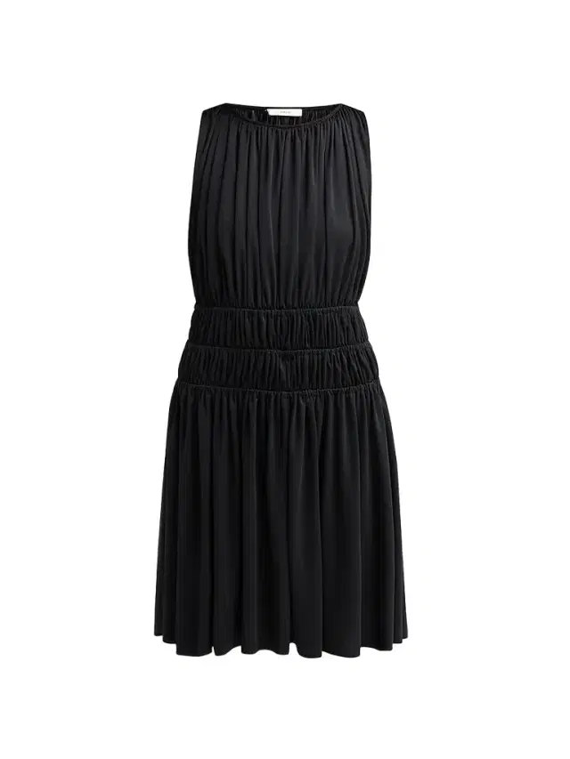 Vince Women's Sleeveless Smock Tiered Dress - Black