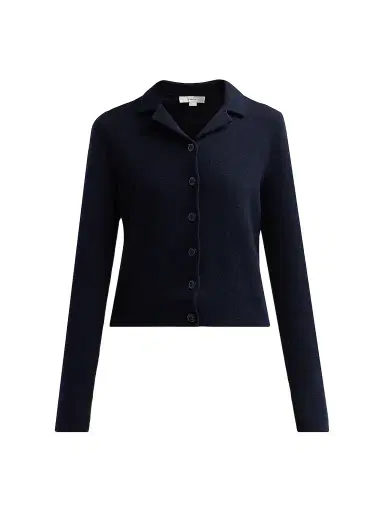 Vince Women's Notch Collar Double-Face Cardigan - Coastal - Size XXS | Thumbnail 1 Vince Women's Notch Collar Double-Face Cardigan - Coastal - Size XXS | Thumbnail 1