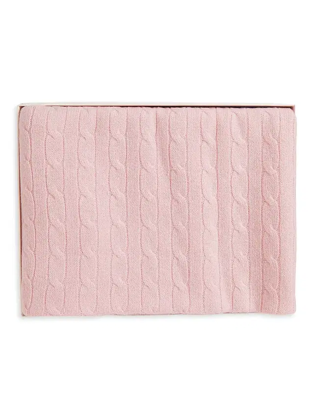 Polo Ralph Lauren Baby Girl's Cashmere Cable-Knit Blanket - Morning Pink