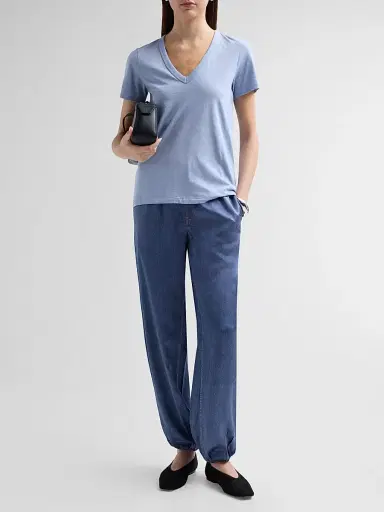 rag & bone Women's The Slub Vee V-Neck T-Shirt - Haze Blue | Thumbnail 2 rag & bone Women's The Slub Vee V-Neck T-Shirt - Haze Blue | Thumbnail 2