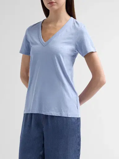rag & bone Women's The Slub Vee V-Neck T-Shirt - Haze Blue | Thumbnail 4 rag & bone Women's The Slub Vee V-Neck T-Shirt - Haze Blue | Thumbnail 4