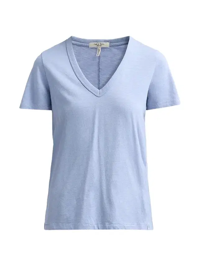 rag & bone Women's The Slub Vee V-Neck T-Shirt - Haze Blue